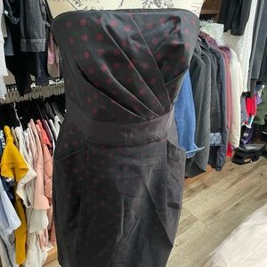 White House Black Market- Polka Dot Strapless Dress Size 8